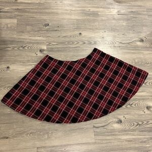 Hot Topic Red and Black Plaid Mini Skirt